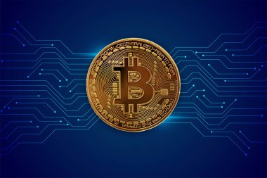 Devre çizgileri olan bitcoin teknolojisi arkaplanı