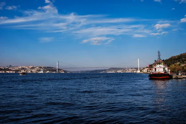 Γέφυρα Βόσπορου Κωνσταντινούπολη Πανοραμική Θέα — Φωτογραφία Αρχείου