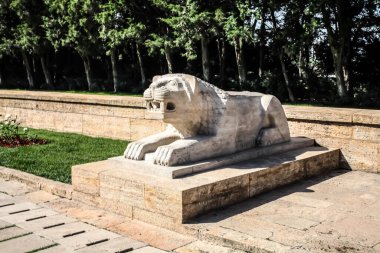 Aslan heykeli Road aslanlar, Anitkabir, Ankara, Türkiye