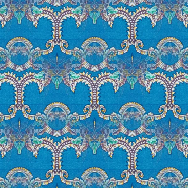 Abstract symmetrical pattern of blue Indonesian batik, batik pattern blur, Image with mirror effect, blur Kaleidoscope abstract pattern.
