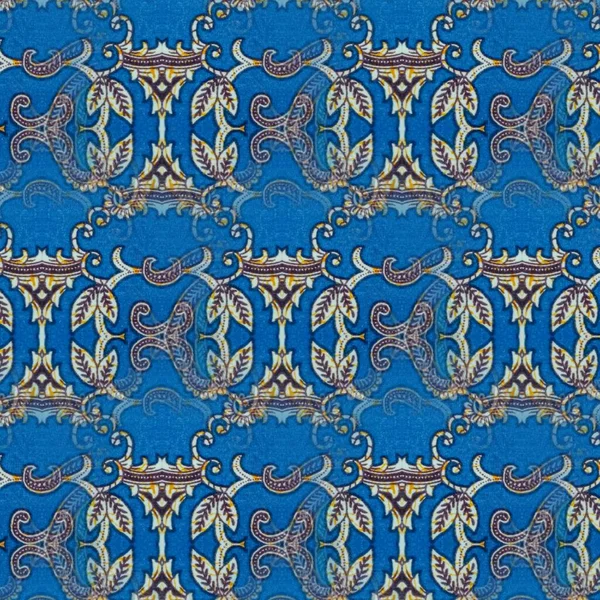 Padrão Simétrico Abstrato Batik Indonésio Azul Batik Padrão Borrão Imagem — Fotografia de Stock