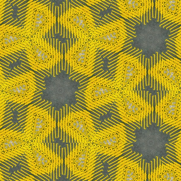 Abstraktes Symmetrisches Muster Indonesischer Batik Batikmuster Bild Mit Spiegeleffekt Kaleidoskop — Stockfoto