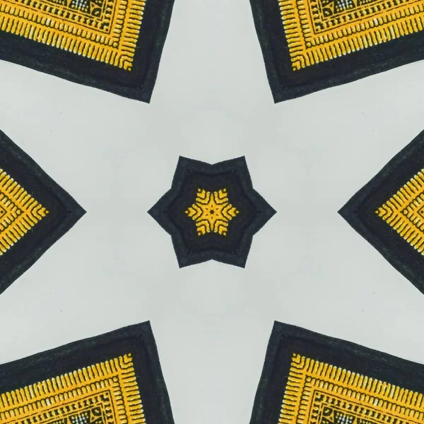 Abstraktes Symmetrisches Muster Indonesischer Batik Batikmuster Bild Mit Spiegeleffekt Kaleidoskop — Stockfoto