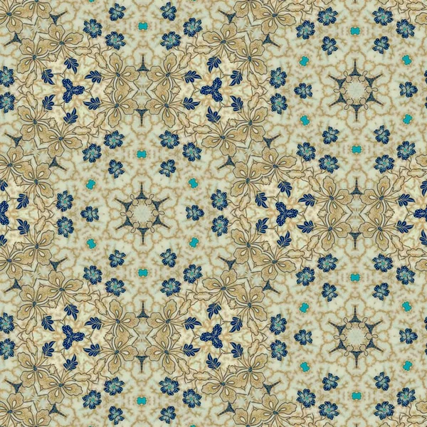 Abstraktní Symetrický Vzor Indonéského Batika Béžové Barvě Květinový Batikový Vzor — Stock fotografie