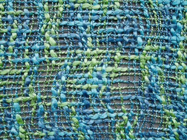 Textur des türkisfarbenen Gewebes, Nahaufnahme der Wollstruktur, Hintergrund der Tapete. — Stockfoto