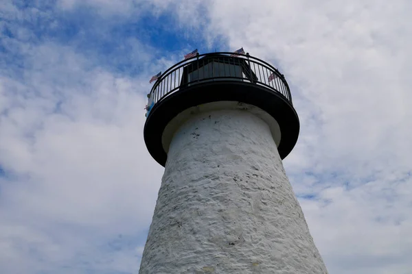 Close up of Neds Point lighthouse in Buzzards Bay, Massachusetts, USA. — Stock Photo, Image