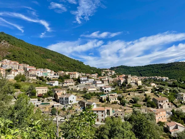 Venaco, charming village nestled in the mountains of Corsica, France. — 스톡 사진