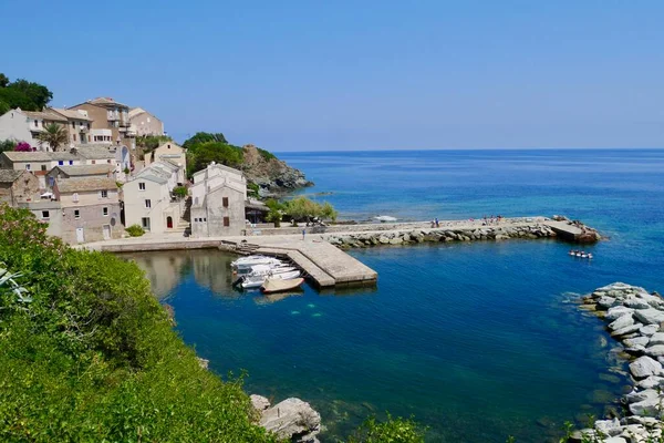 Porticciolo Marine Cagnano Charming Seaside Village Cap Corse Corsica France — стоковое фото