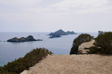 Iles Sanguineres 'in panoramik görüntüsü, Ajaccio' ya yakın arşiv. Korsika, Fransa. Yüksek kalite fotoğraf