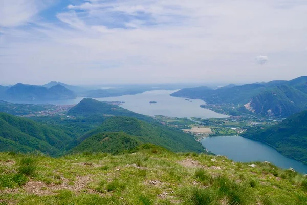 Vista Mozzafiato Sul Lago Maggiore Orta Mergozzo Cima Monte Faje — Foto Stock