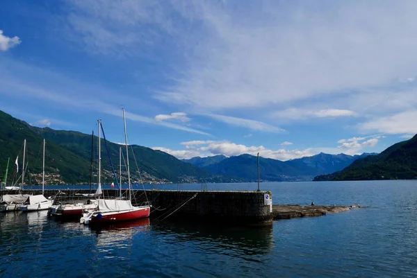 Porto Cannobio Lago Maggiore Lombardia Itália Foto Alta Qualidade — Fotografia de Stock