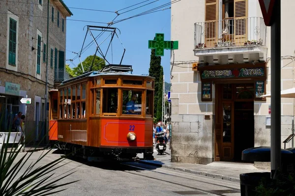 Oude Houten Tram Tranvia Soller Majorca Spanje Hoge Kwaliteit Foto — Stockfoto