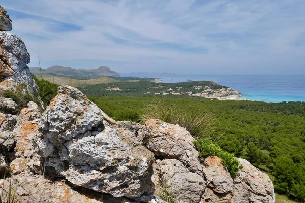 Túrázás Hátországban Cala Agulla Cala Mesquida Között Mallorca Spanyolország Kiváló — Stock Fotó