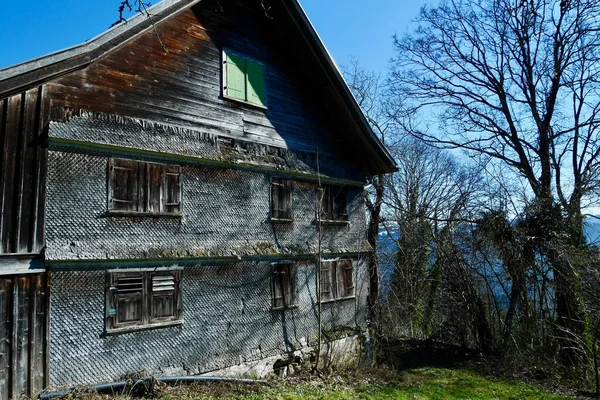 Elhagyott Faház Ausztriában Bregenzben Vorarlbergben Kiváló Minőségű Fénykép — Stock Fotó