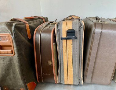 Antika bavullar. Seyahat konsepti. Yüksek kalite fotoğraf