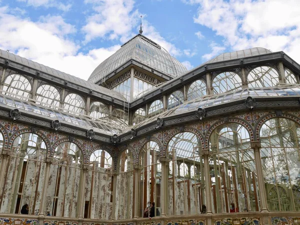 Detaljer Crystal Palace Palacio Cristal Retiro Park Madrid Spanien Högkvalitativt — Stockfoto