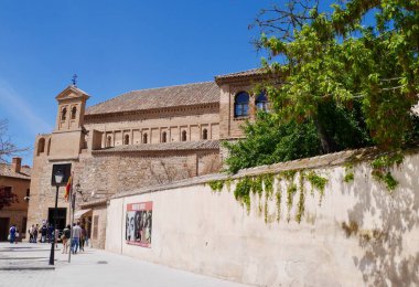 Panoramic view of Transito synagogue housing Sefardi museum in Jewish quarter of Toledo, Castile La Mancha, Spain. High quality photo