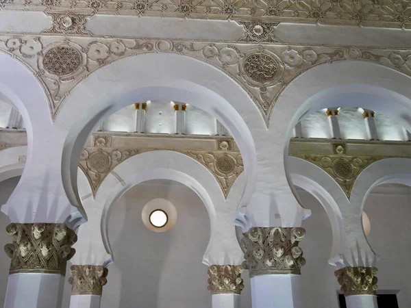 Toledo Spanien 2022 Mudejar Valv Inne Santa Maria Blanca Synagogan — Stockfoto