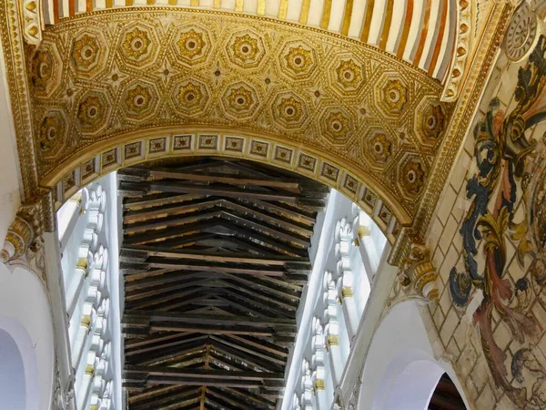 Toledo Spain 2022 Ceiling Santa Maria Blanca Synagogue Jewish Quarter — Stock fotografie
