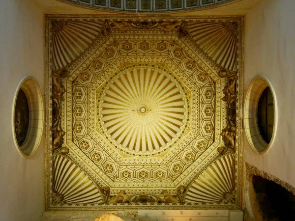 Toledo Spain 2022 Ceiling Santa Maria Blanca Synagogue Jewish Quarter — Stock fotografie