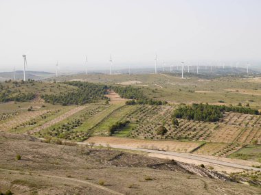 Mançalı Kastilya 'nın açık manzarası Penas de San Pedro' daki kaleden görüldü. Albacete, İspanya. Yüksek kalite fotoğraf