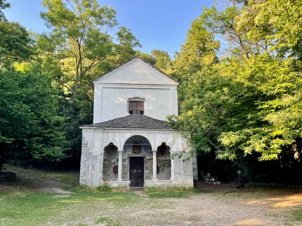 Vista Panorâmica Igreja Madonna Del Buon Rimedio Cavandone Verbania Piemonte — Fotografia de Stock