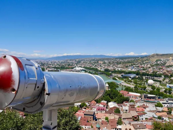 Stadtansicht Von Tiflis Georgien Vom Sololaki Hügel Hochwertiges Foto — Stockfoto