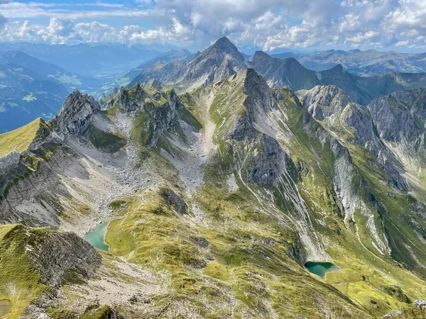 来自Bregenzerwald的Hochkuenzel Spitze的全景视图 奥地利福拉尔贝格 高质量的照片 — 图库照片