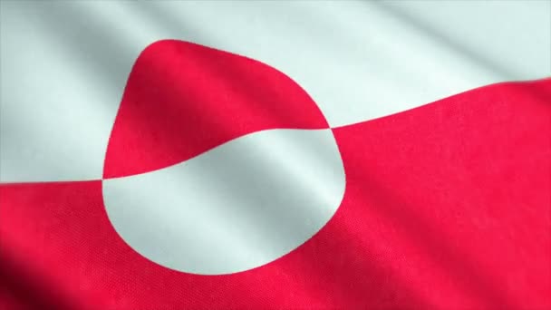 Государственный Флаг Гренландии Гренландия Kalaallit Nunaat Greenlandic Кадр Фильма Фантастические — стоковое видео