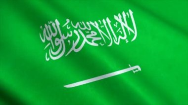 Suudi Arabistan Ulusal Bayrağının Stok Görüntüleri - Canlı Arap Bayrağı - Rüzgarlı Arap Bayrak Hareketi Arkaplanı