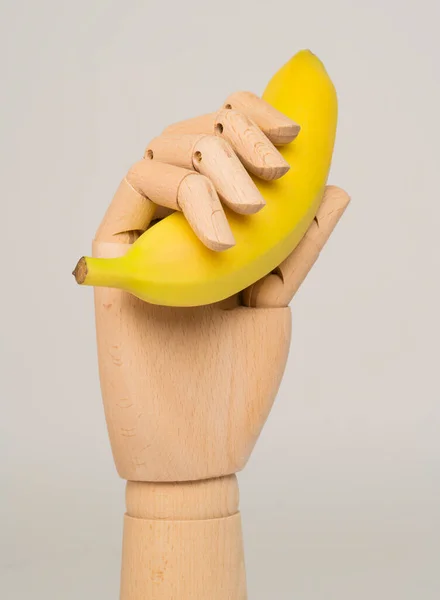 Hand Holding Banana Concept Male Masturbation Male Penis Erection Penis —  Fotos de Stock