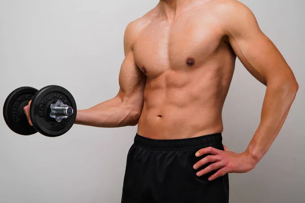 Fit Healthy Male Athlete Active Lifetyle Exercising Shirtless Men Gym — Stock Photo, Image