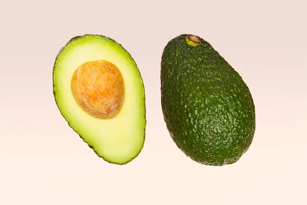 Isolierte Avocado Auf Minimalem Hintergrund Säubern Zutaten Für Guacamole Zubereiten — Stockfoto