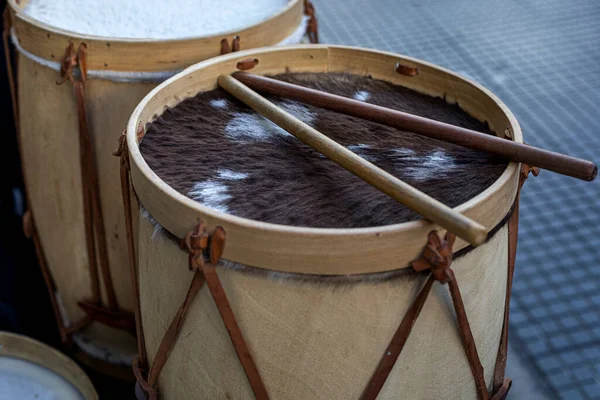The bombo leguero, a popular membranophone instrument of Argentine folklore, originally from the province of Santiago del Estero. Concept Argentine Culture and Traditions