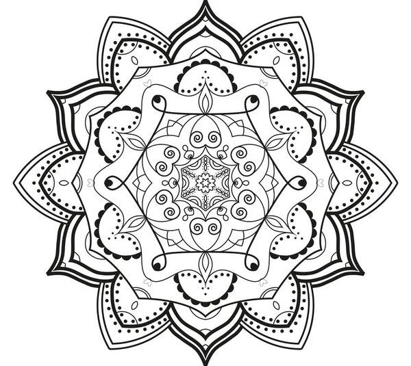 Mandala Hint Tarzı Boyama Kitabı Sayfası — Stok fotoğraf