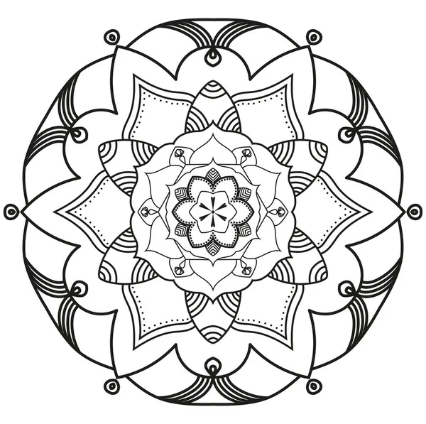 Mandala Stile Indiano Libro Colorare Pagina — Foto Stock