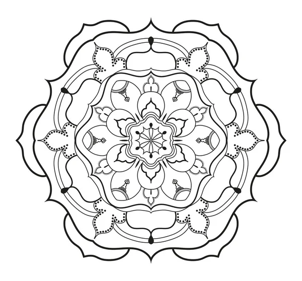 Mandala Stile Indiano Libro Colorare Pagina — Foto Stock