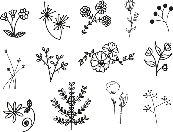 Çiçeklerin el çizimi tarzı