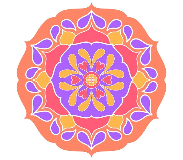 Mandala Boyama Kitabı Sayfası Hint Tarzı — Stok fotoğraf