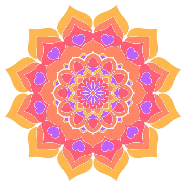 Mandala Coloring Book Page Indian Style — стокове фото