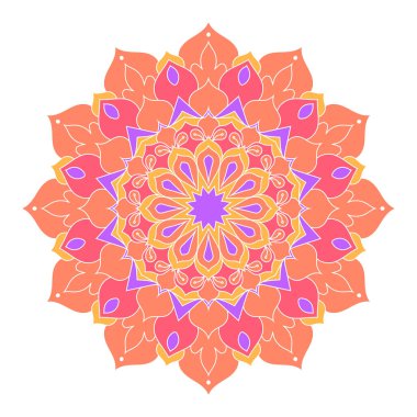 Mandala, boyama kitabı sayfası, Hint tarzı.