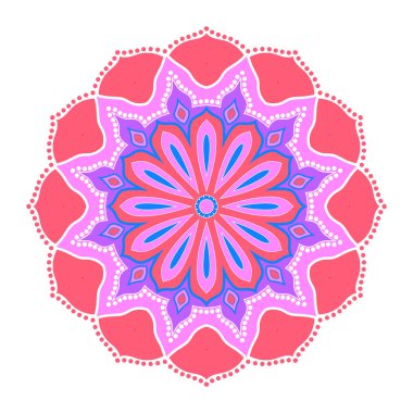 Mandala, boyama kitabı sayfası, Hint tarzı.