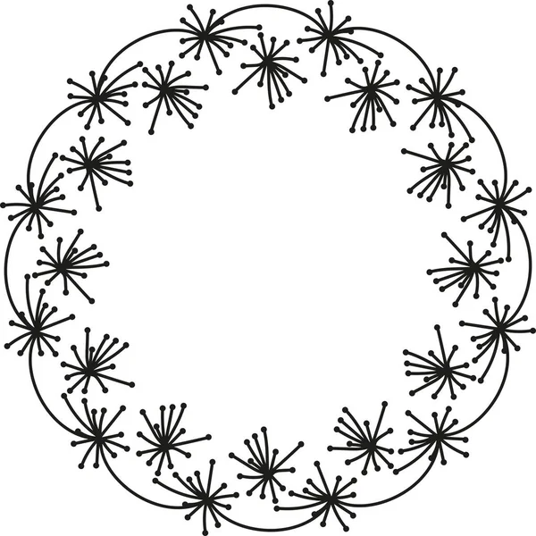 Çerçeve, boyama kitabı sayfası, çiçek çemberi siyah beyaz, karalama el çizimi 