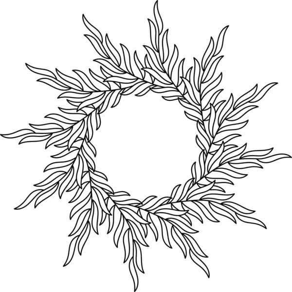 Çerçeve, boyama kitabı sayfası, çiçek çemberi siyah beyaz, karalama el çizimi 