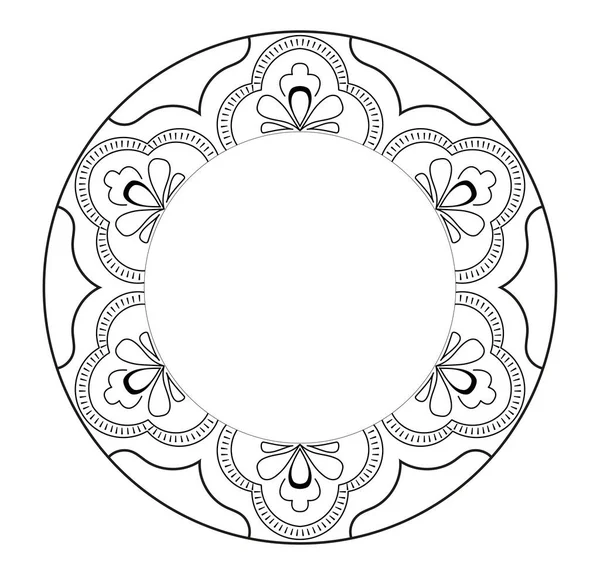 Çerçeve, boyama kitabı sayfası, çiçek çemberi siyah beyaz, karalama el çizimi 