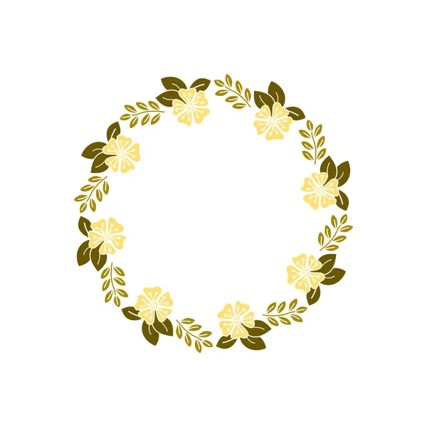 Renkli çiçeklerin çelengi, çerçeveli yabani çiçekler..