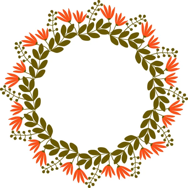 Renkli çiçeklerin çelengi, çerçeveli yabani çiçekler..