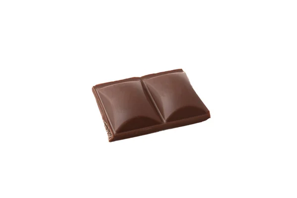 Tranches Délicieux Chocolat Lait Isolé Sur Fond Blanc Barre Chocolatée — Photo