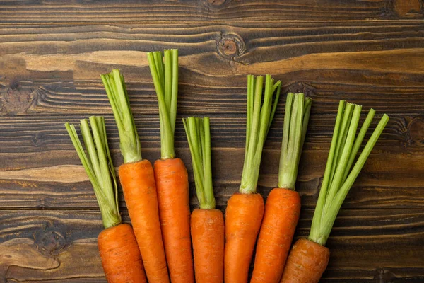 Fresh Carrots Brown Texture Background Ingredient Salad Vegetarian Organic Vegetables — Stock Photo, Image