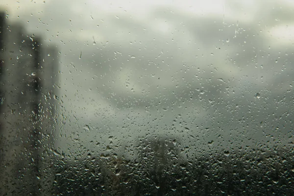 Glass Raindrops Background Thunderstorm Raindrops Background City Mockup Photo Design — Stock Photo, Image